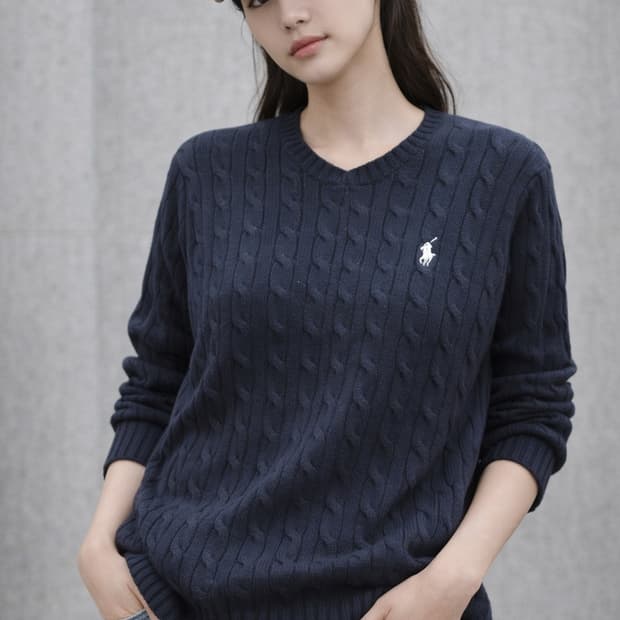 Ralph Lauren  폴로 랄프로렌 케이블 꽈베기 니트 - 네이비