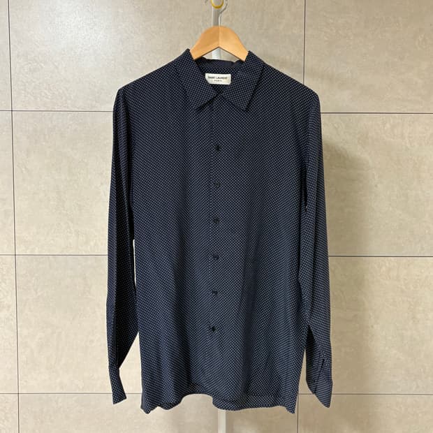 생로랑 13시즌 마이크로 도트 셔츠