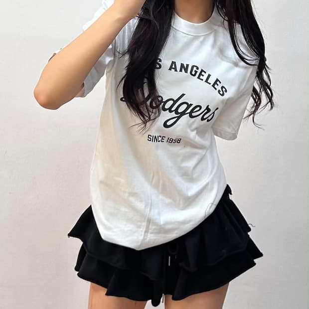 MLB 엠엘비 LA다저스 화이트 반팔 티셔츠(XS)