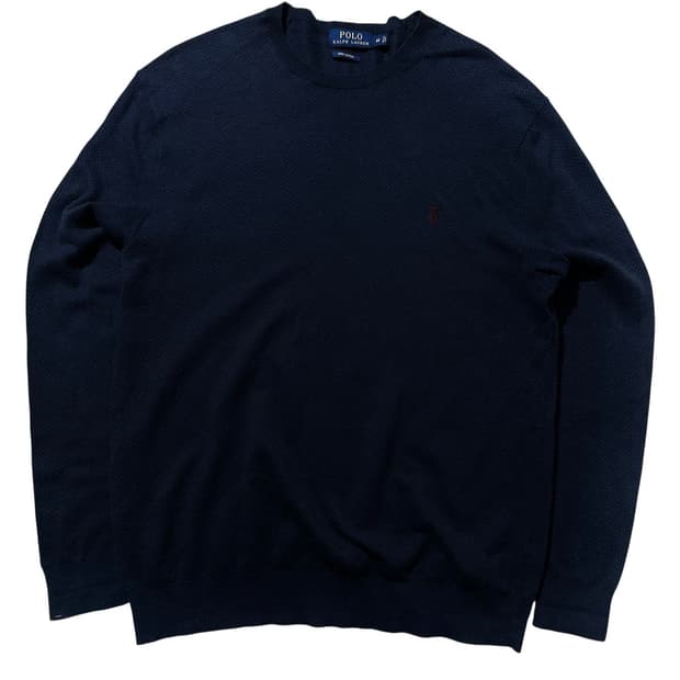 폴로 랄프로렌 피마코튼 헤링본 라운드 니트