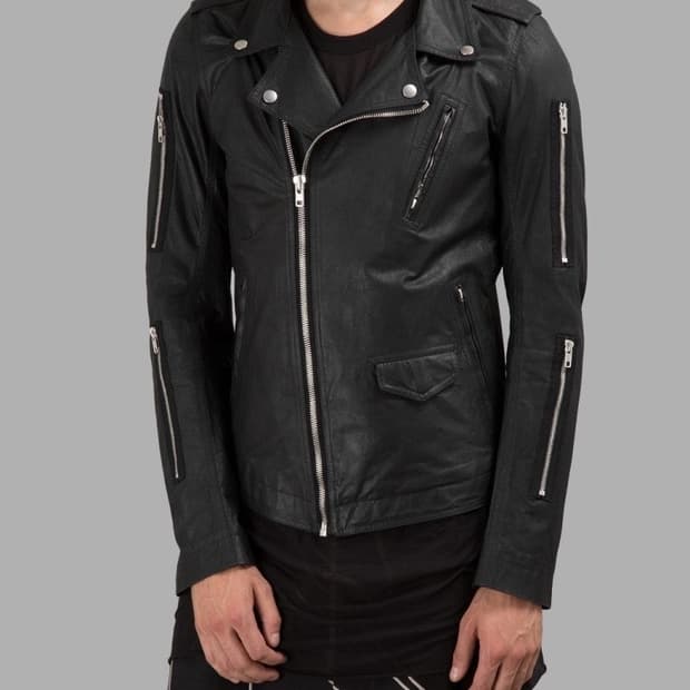 릭오웬스 / 멀티 지퍼 스투지 레더 자켓 / 48