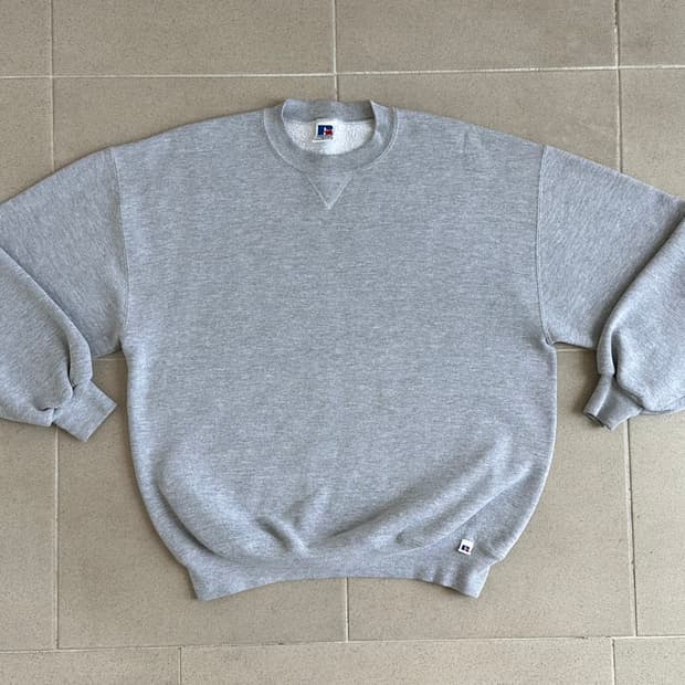 90s 빈티지 러셀 스웻셔츠 그레이 XL USA