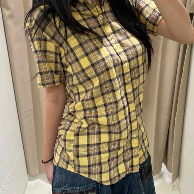 Selected 00's JAPAN 빈티지 체크 반팔 셔츠 R2825