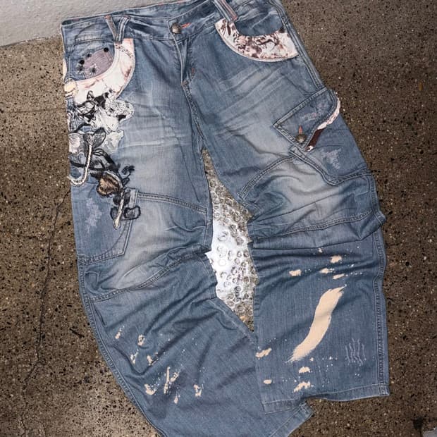 오리엔탈 빈티지 데님팬츠