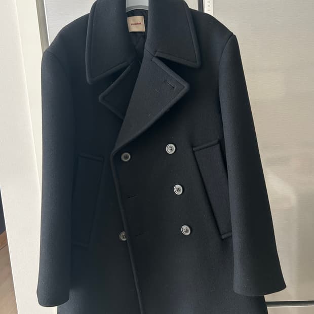 Uncooked 언쿡드 하프코트 피코트 블랙