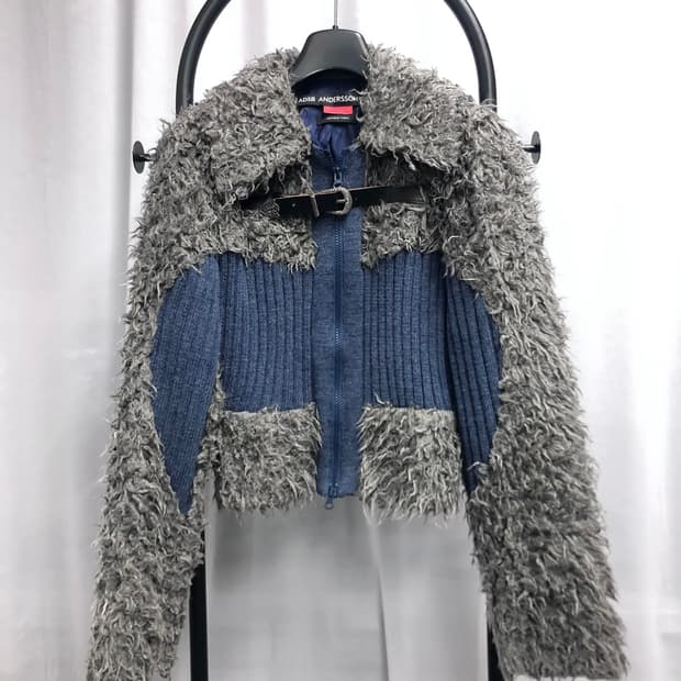 앤더슨벨 포 우먼 뉴 올가 헤어리 니트집업 자켓 M