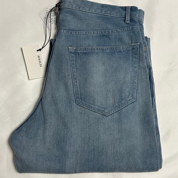 [3] 25ss 오라리 셀비지 페이디드 라이트 데님 와이드 팬츠