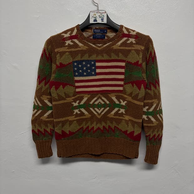 폴로 성조기 니트