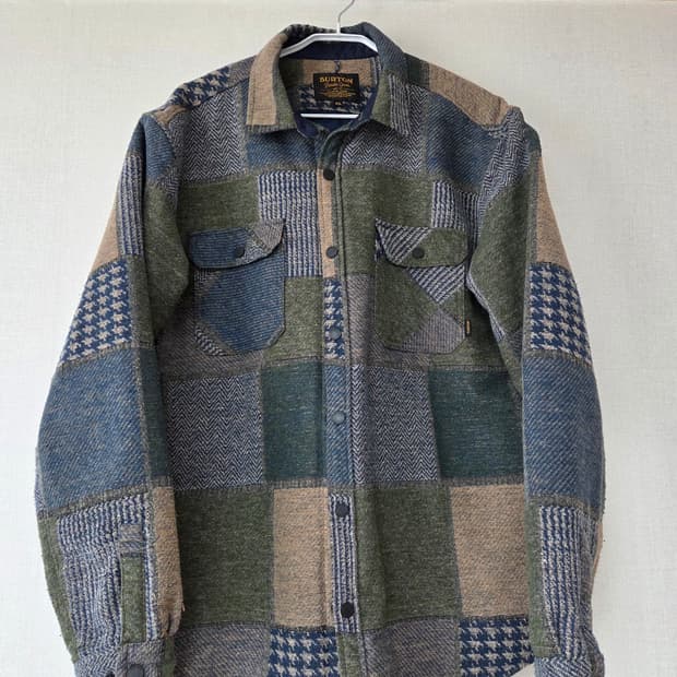 버튼 패치워크 자켓 XL