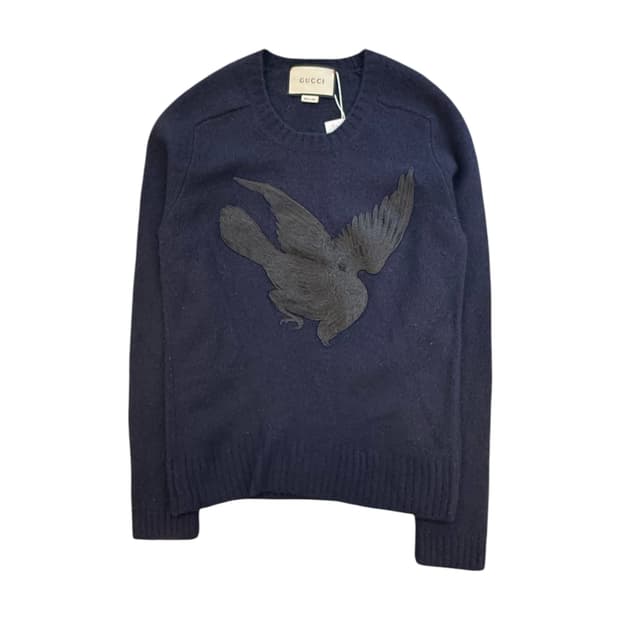 구찌 버드 자수 울캐시미어 니트
