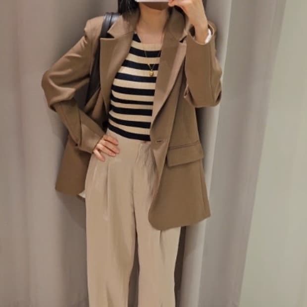 M사이즈) 자라 브라운 오버핏 자켓 오피스룩 간절기자켓