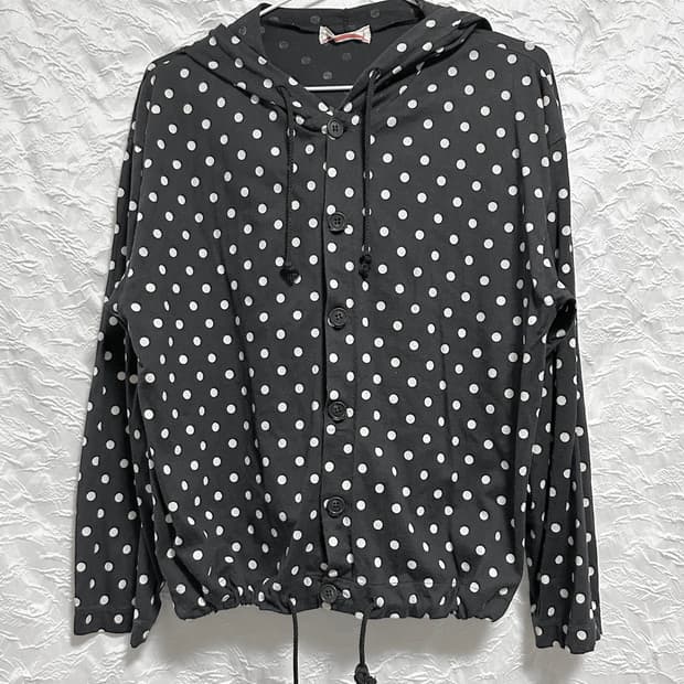 빈티지 니혼진 너드 도트 후드 코튼 자켓