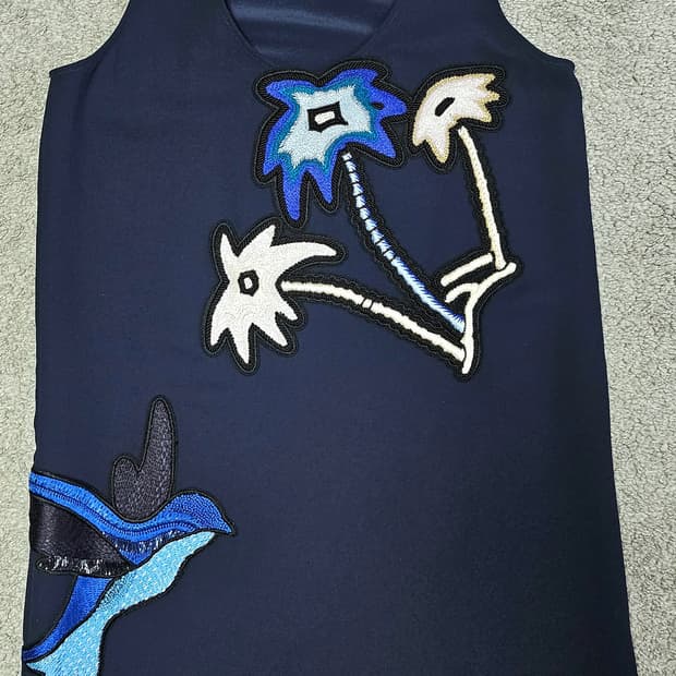 [미실착새제품] 빅토리아 베컴 비즈 자수 원피스