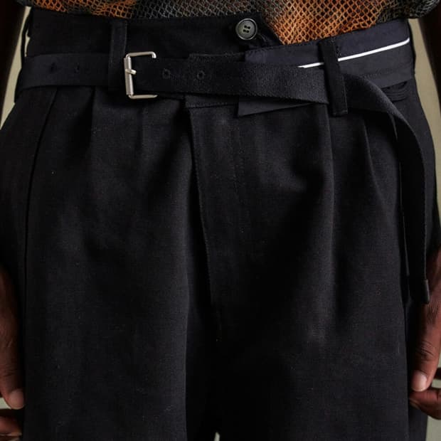 앤더슨벨 Black Crossover Wide Jean