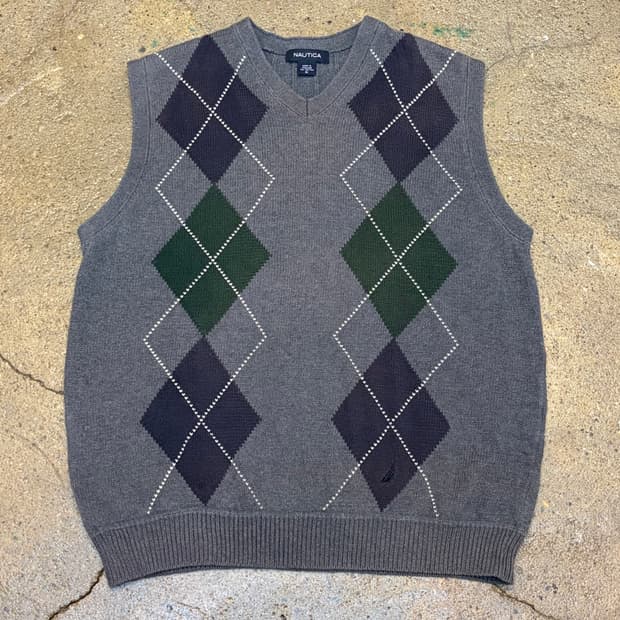 미국 빈티지 노티카 아가힐 코튼 니트 베스트 니트조끼