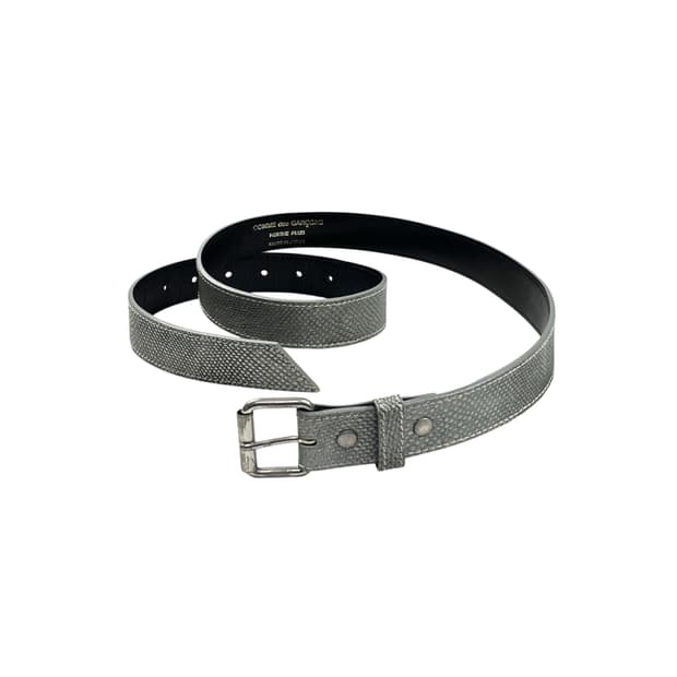 lizard embossed leather belt
