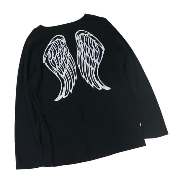 날개 프린팅 긴팔티셔츠