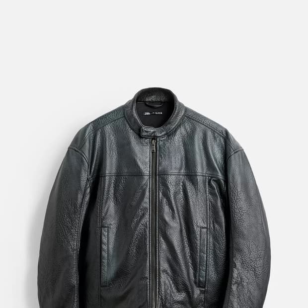 zara 스프레이 레더 바이크 점퍼