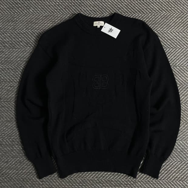 90s 발렌시아가 아카이브 빅로고 니트 블랙o 3375