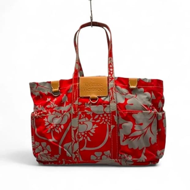 비비안 웨스트우드 플라워패턴 코튼 토트백