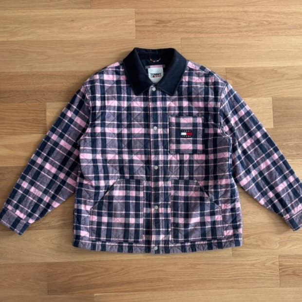 타미진스 오버사이즈 퀼티드 체크 자켓 XXL