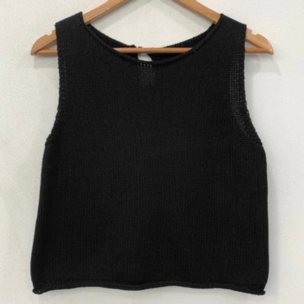 블랙 니트 조끼 새상품