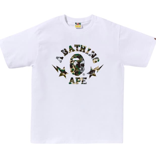 BAPE 1st Camo Crazy Sta College T-Shirt