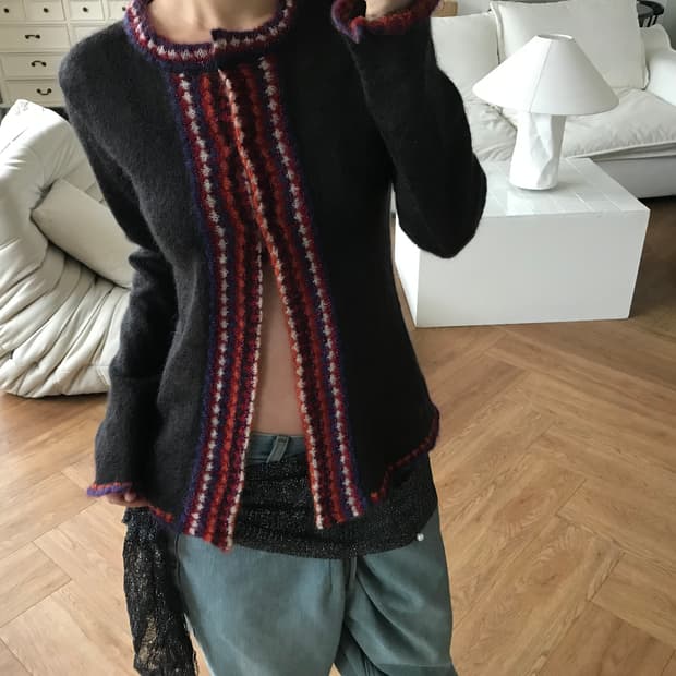 vintage mohair pattern cardigan