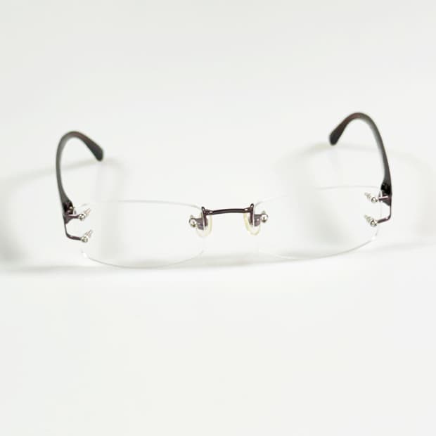 DARK 무테 스퀘어 메탈 프레임 빈티지 안경