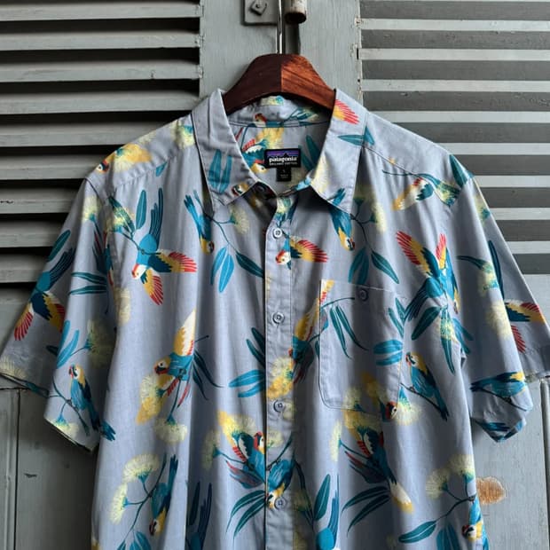 [L]Patagonia 파타고니아 PARROT 패턴 하와이안 셔츠