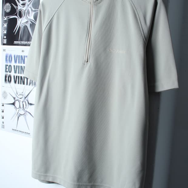 (L-XL) 컬럼비아 반팔 카라 티셔츠 기능성 반집업 카키-H30285