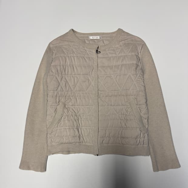 여성 한섬 SJSJ 경량 패딩 니트 집업 자켓 S