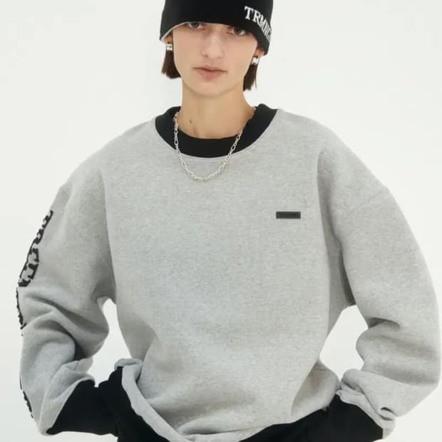 트리밍버드 Oblique Line Sweat Shirt [그레이]_미착용