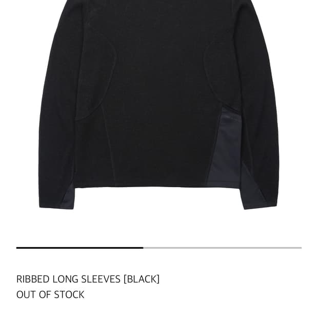 산산기어리브드 롱슬리브 RIBBED LONG SLEEVES [BLACK]