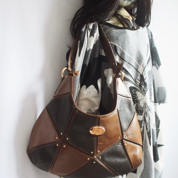 Western patchworks leather bag