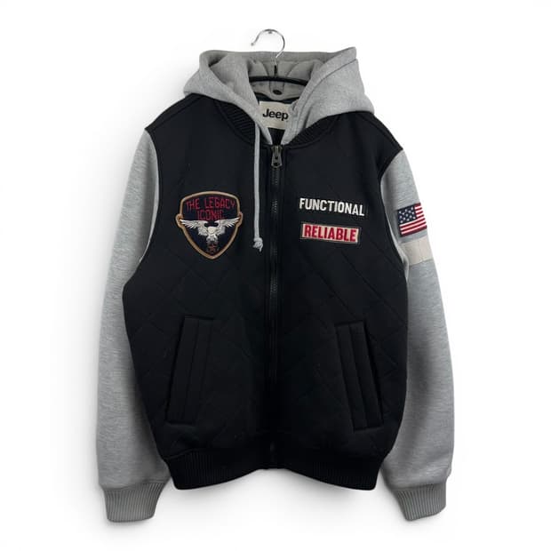 (M) 지프 퀄팅 항공 후드 점퍼