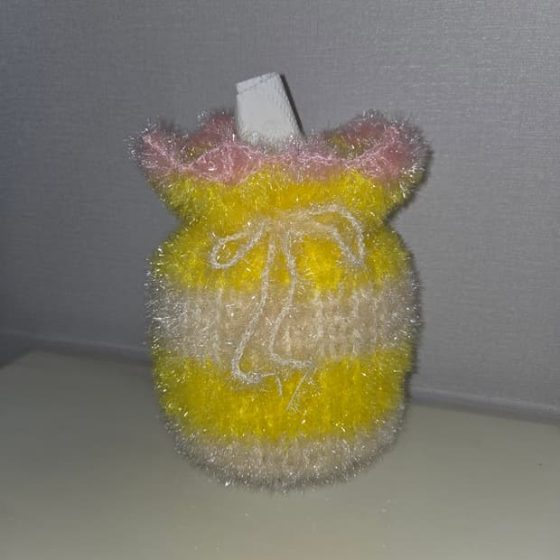 리본 여닫이 뜨개 휴지케이스 / 핸드메이드 감성 소품