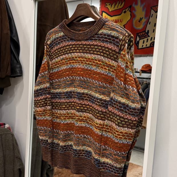 90s Missoni 미쏘니 멀티컬러 케이블 니트 (made Italy)