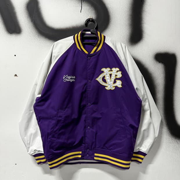 VTG 빈티지 올드스쿨 리버시블 자수 바시티 자켓