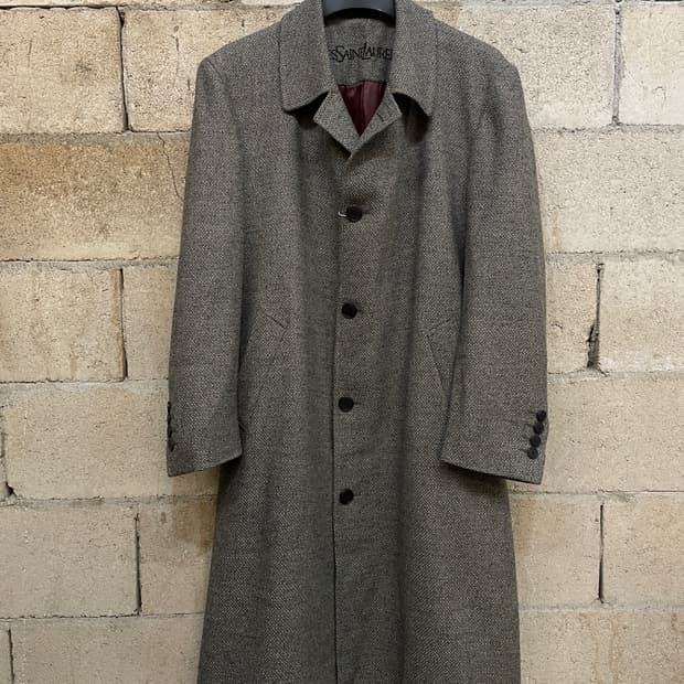 입생로랑 울 발마칸 로브 코트