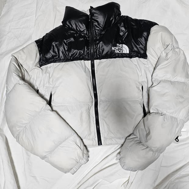 노스페이스 크롭 눕시 숏 눕시 패딩 화이트 M