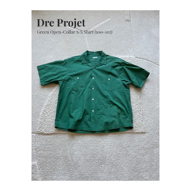 Dre Projet 그린 오픈칼라 반팔 셔츠 (105)