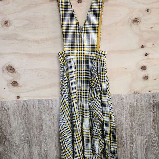 1203) 에고이스트 체크 롱 원피스