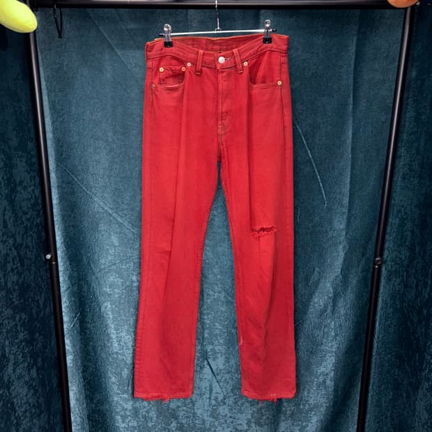 (29) 00s 리바이스 501 레드 데님 팬츠 made in USA