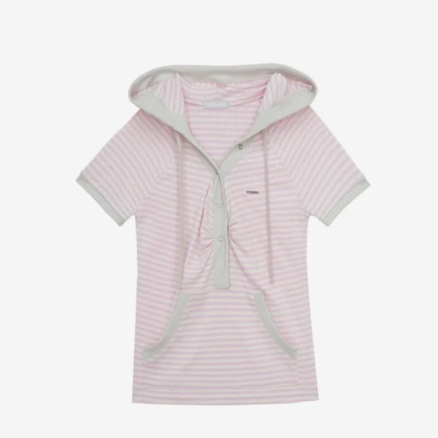 허그유어스킨 스트라이프 후드티 라일락