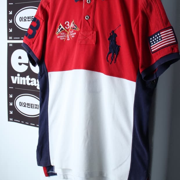 (L-XL) 폴로 랄프로렌 반팔 카라 티셔츠 USA 럭비-H36366