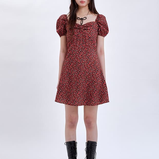 루루서울 Red Pansy Dress (Red)