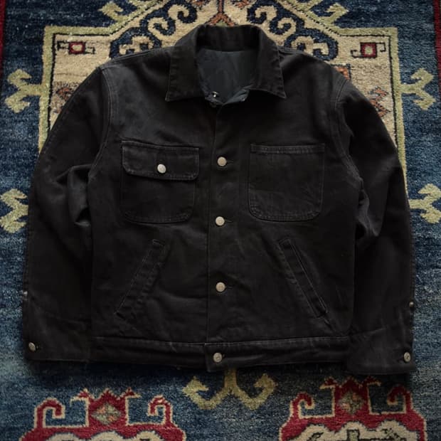 (희귀) 80s 폴로 컨트리 올블랙 리버시블 덩가리 자켓