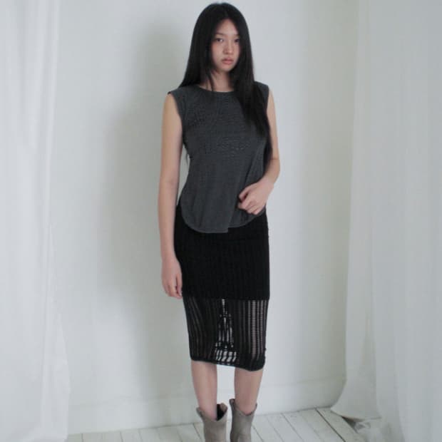 T BY ALEXANDER WANG mesh knit skirt