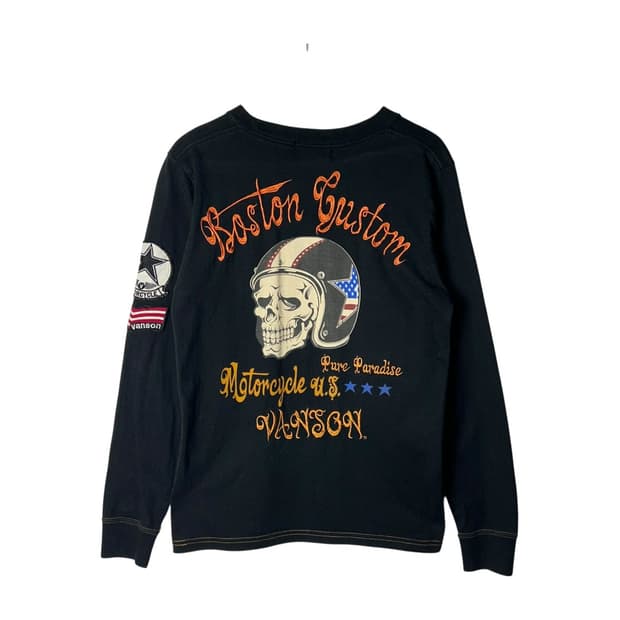 [VANSON] 밴슨 스컬 프린팅 펑크 롱슬리브